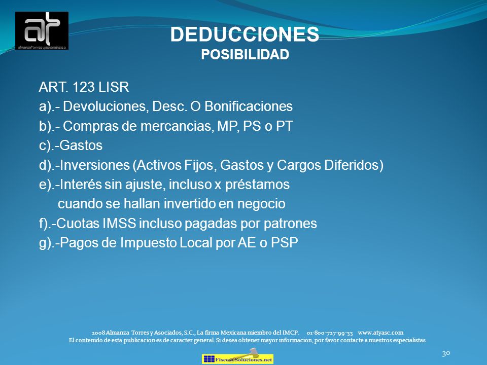 cargos por los impactos de los deducibles locales